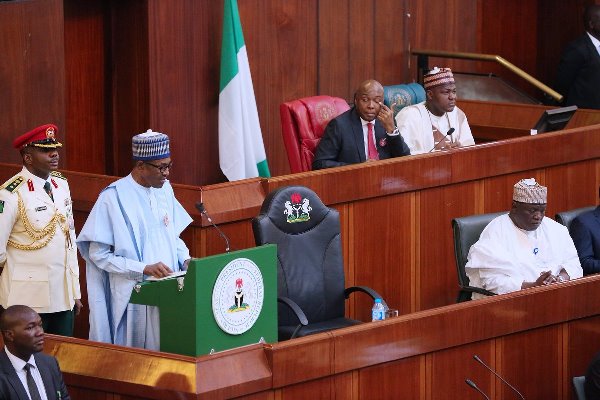 President Muhammadu Buhari presenting the 2018 appropriation bill