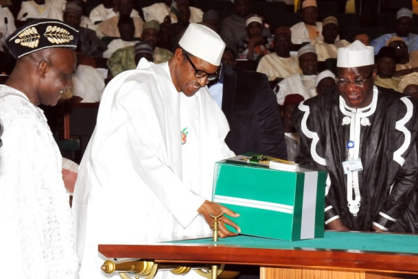 President Muhammadu Buhari presenting the 2016 Appropriation Bill to the National Assembly